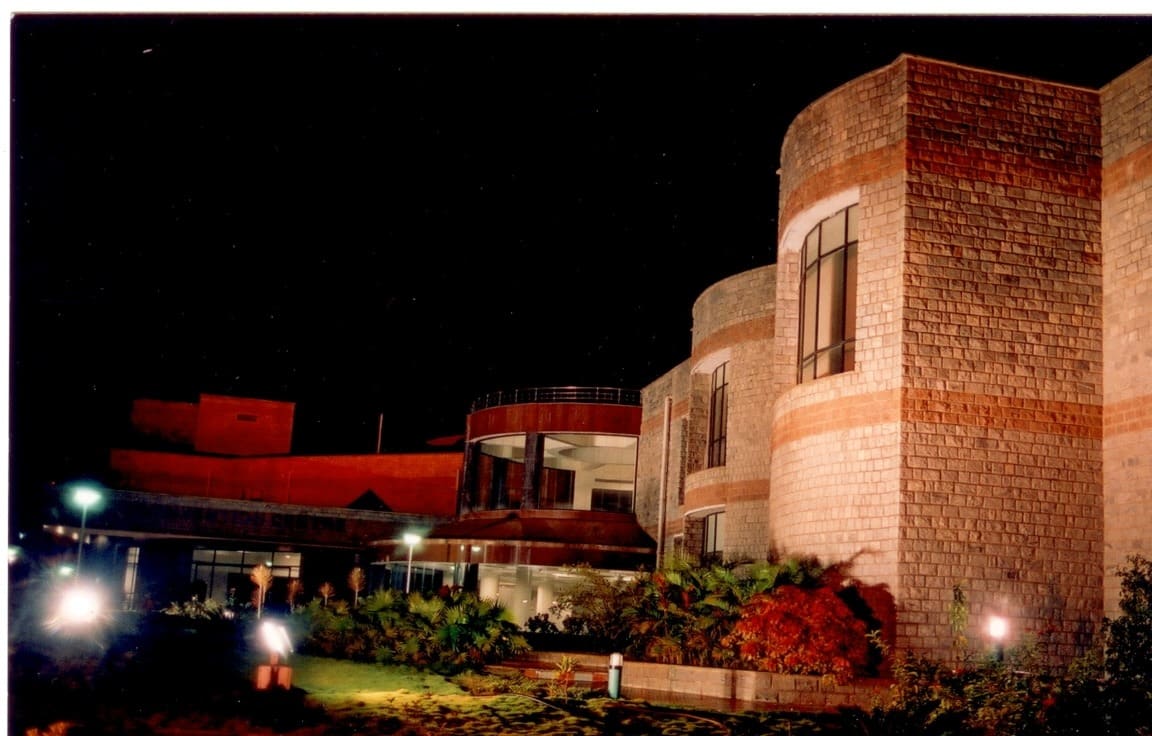 The NIMHANS Convention Centre by night